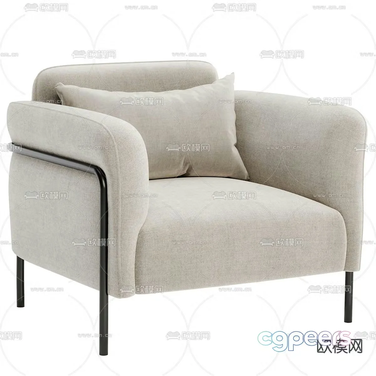 Single sofa 3d model