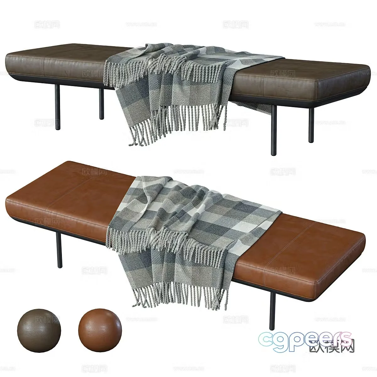 New Chinese style light luxury Molteni&C Aldgate bench 3D model
