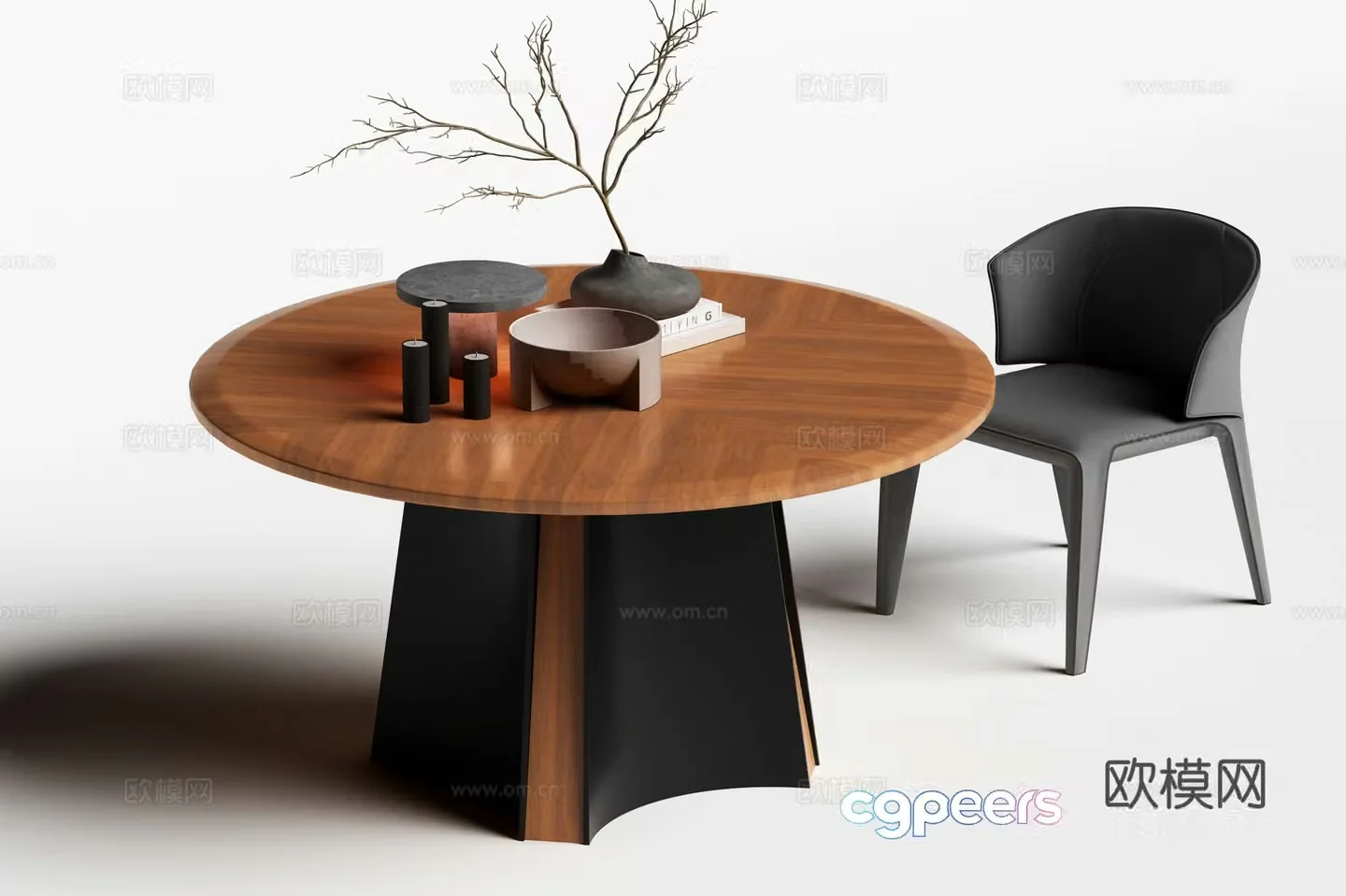 Modern dining table and chair Italian dining table and chair 3d model