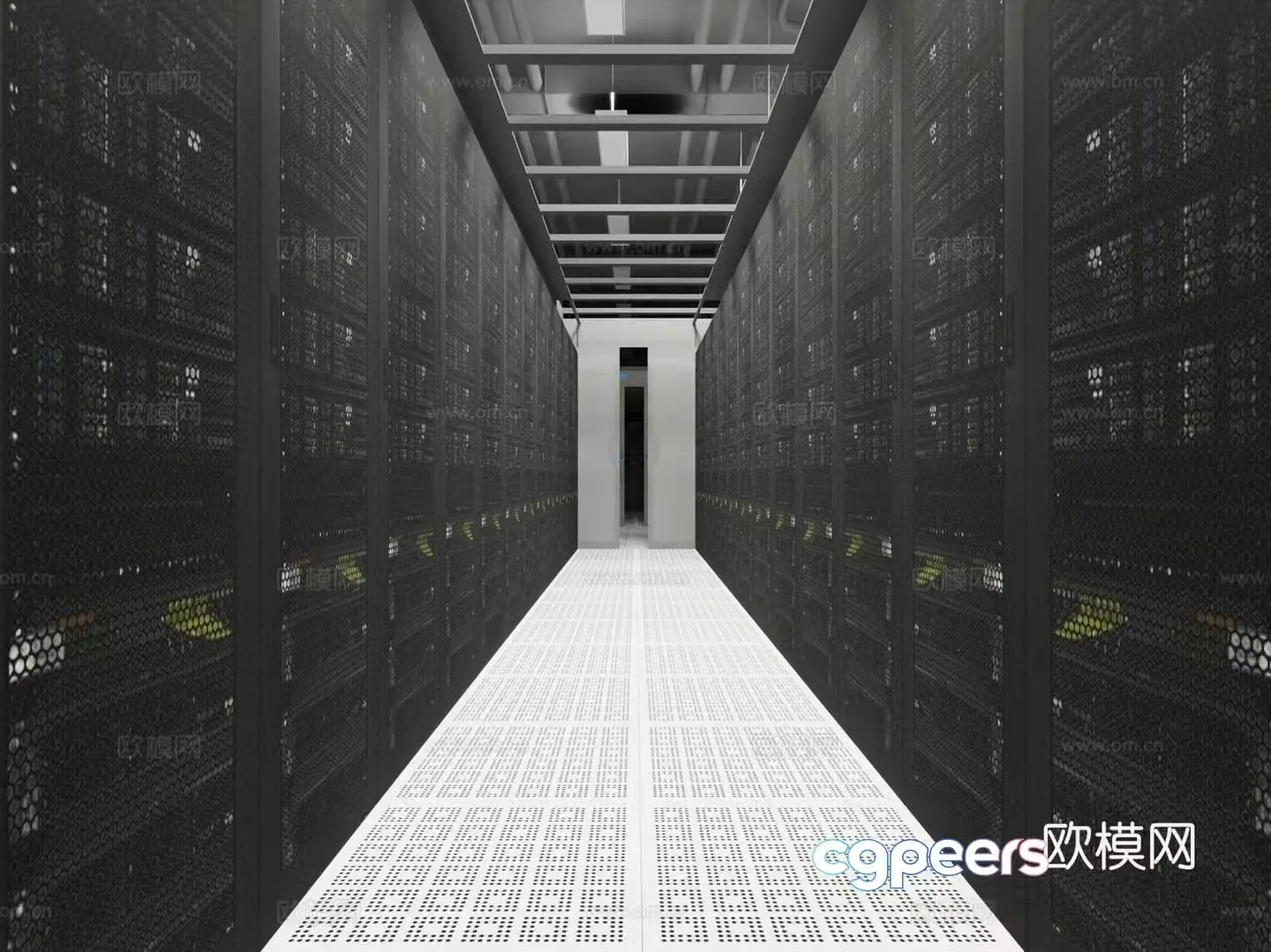 Modern computer room distribution room 3D model