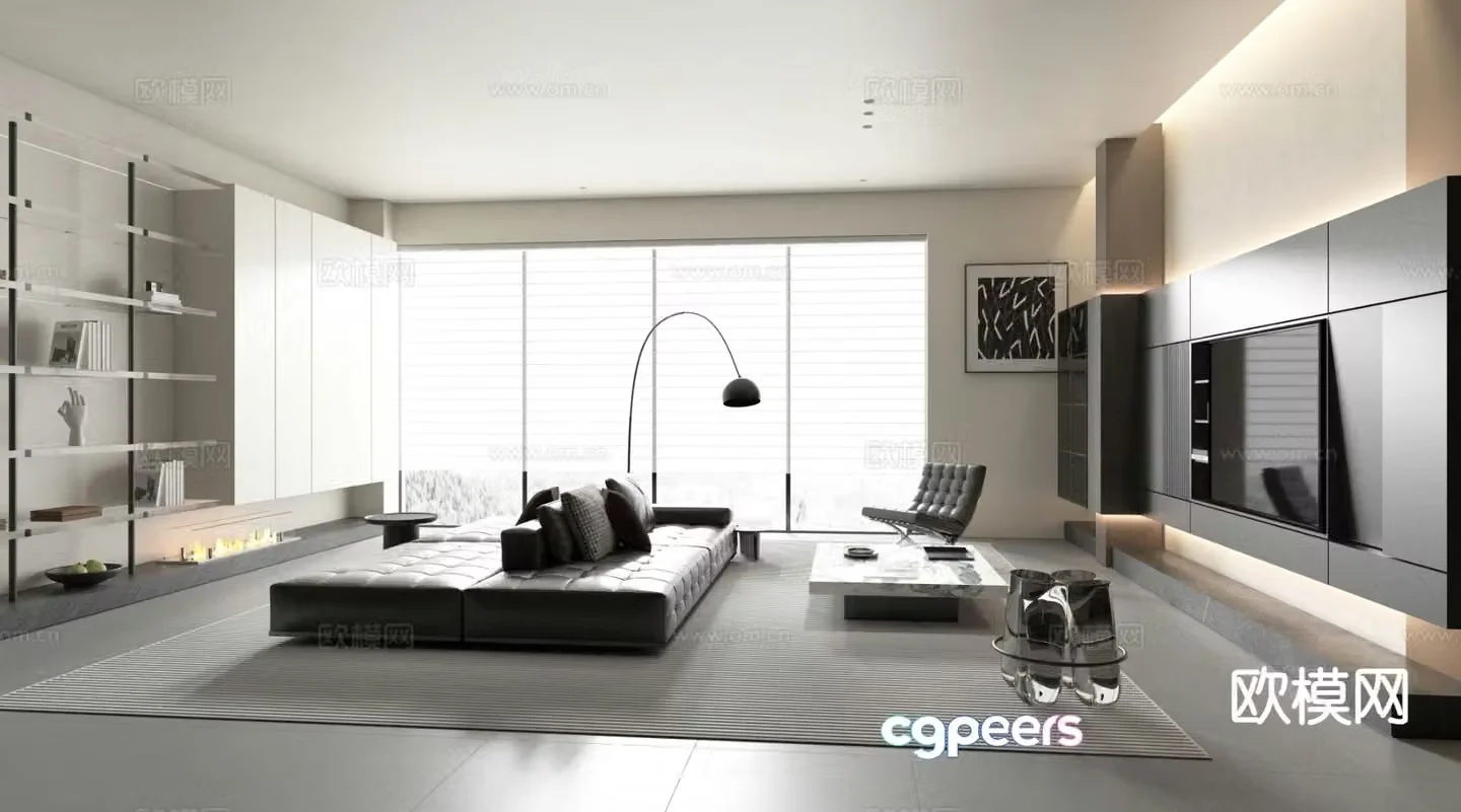 Modern living room 3d model