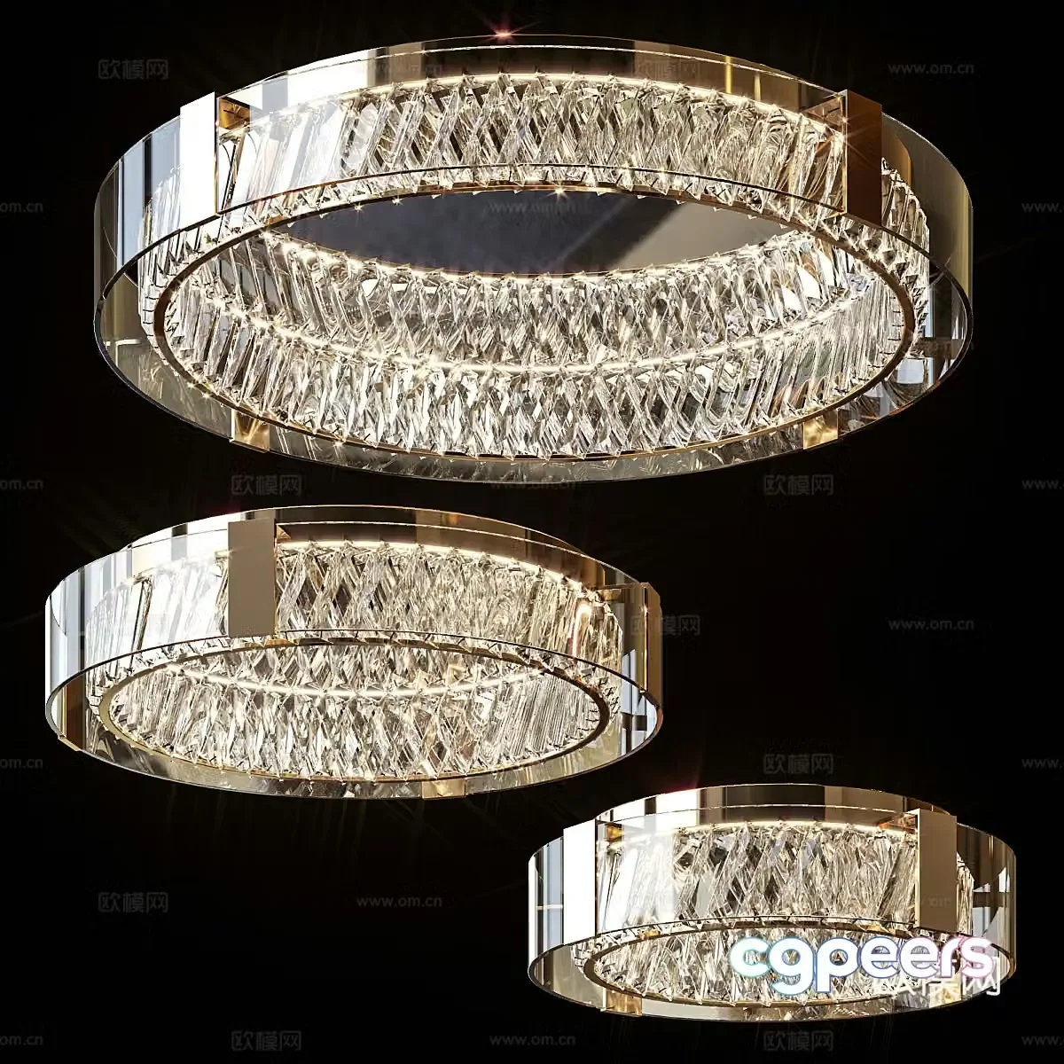 Modern Italian light luxury ceiling light 3D model