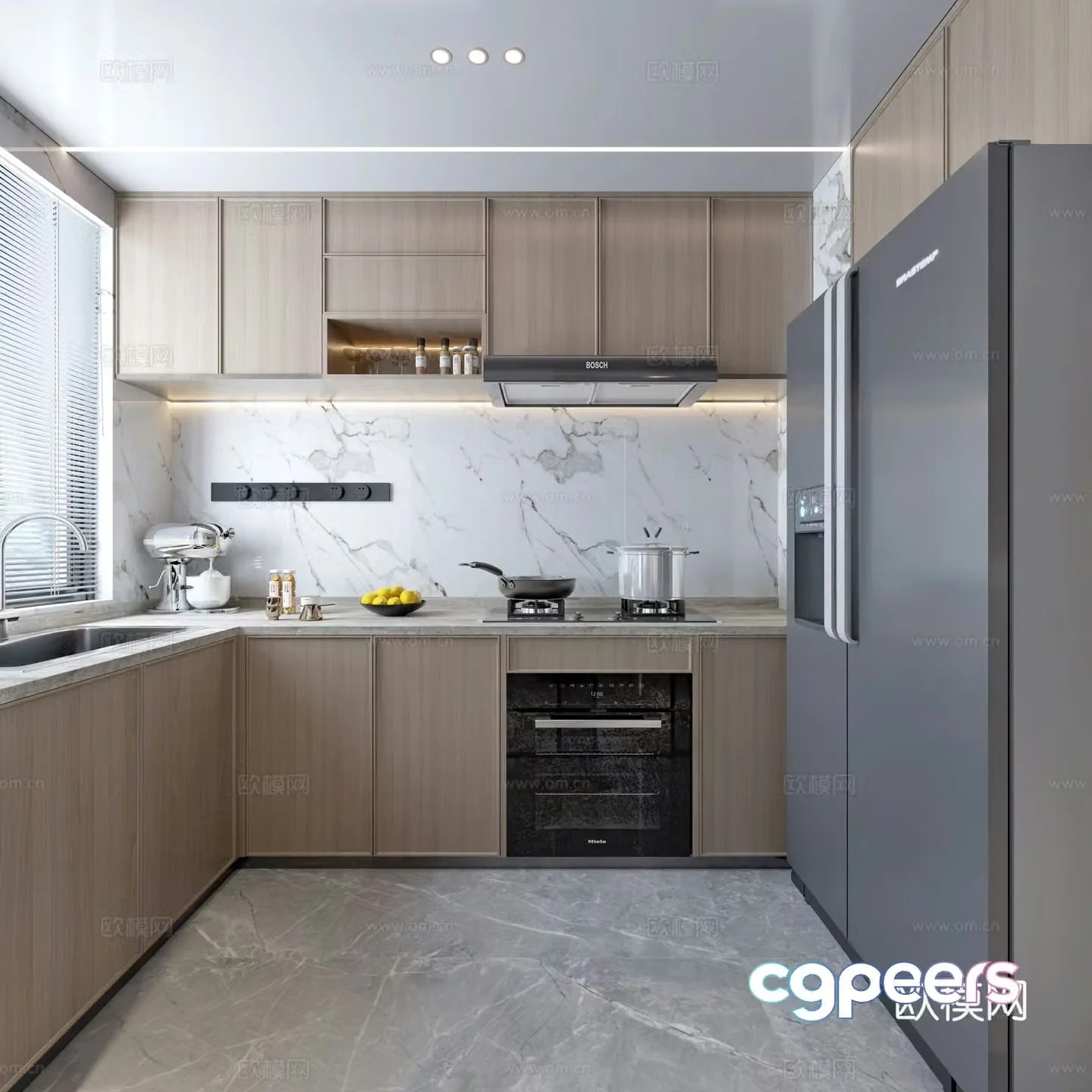 New Chinese style kitchen 3d model