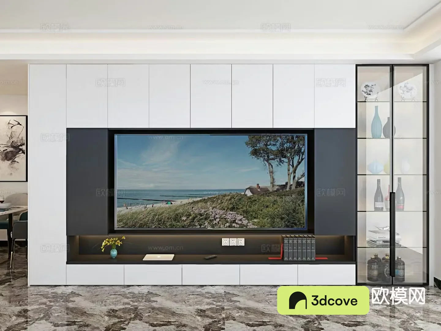 Integrated TV cabinet