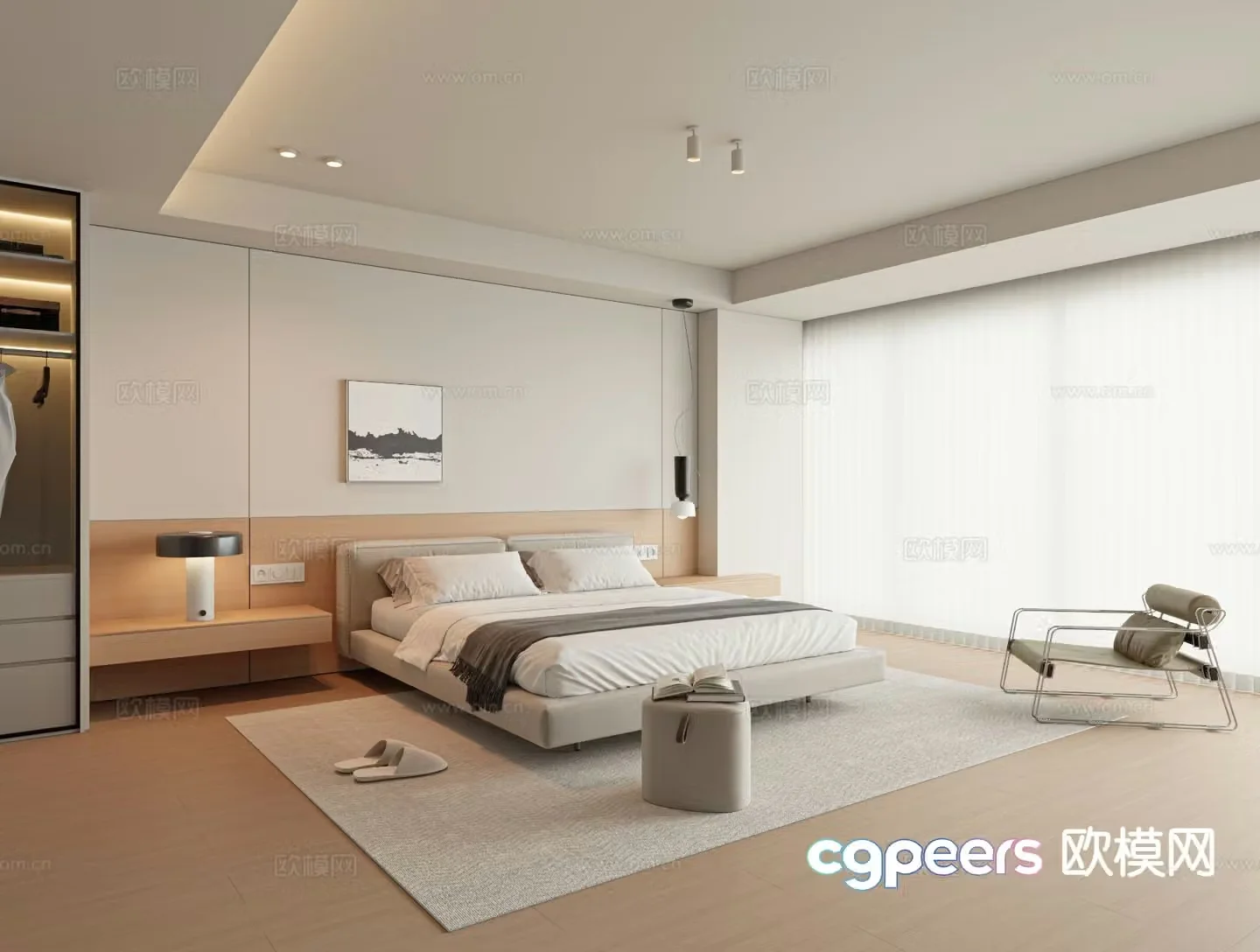 Modern master bedroom bedroom 3d model