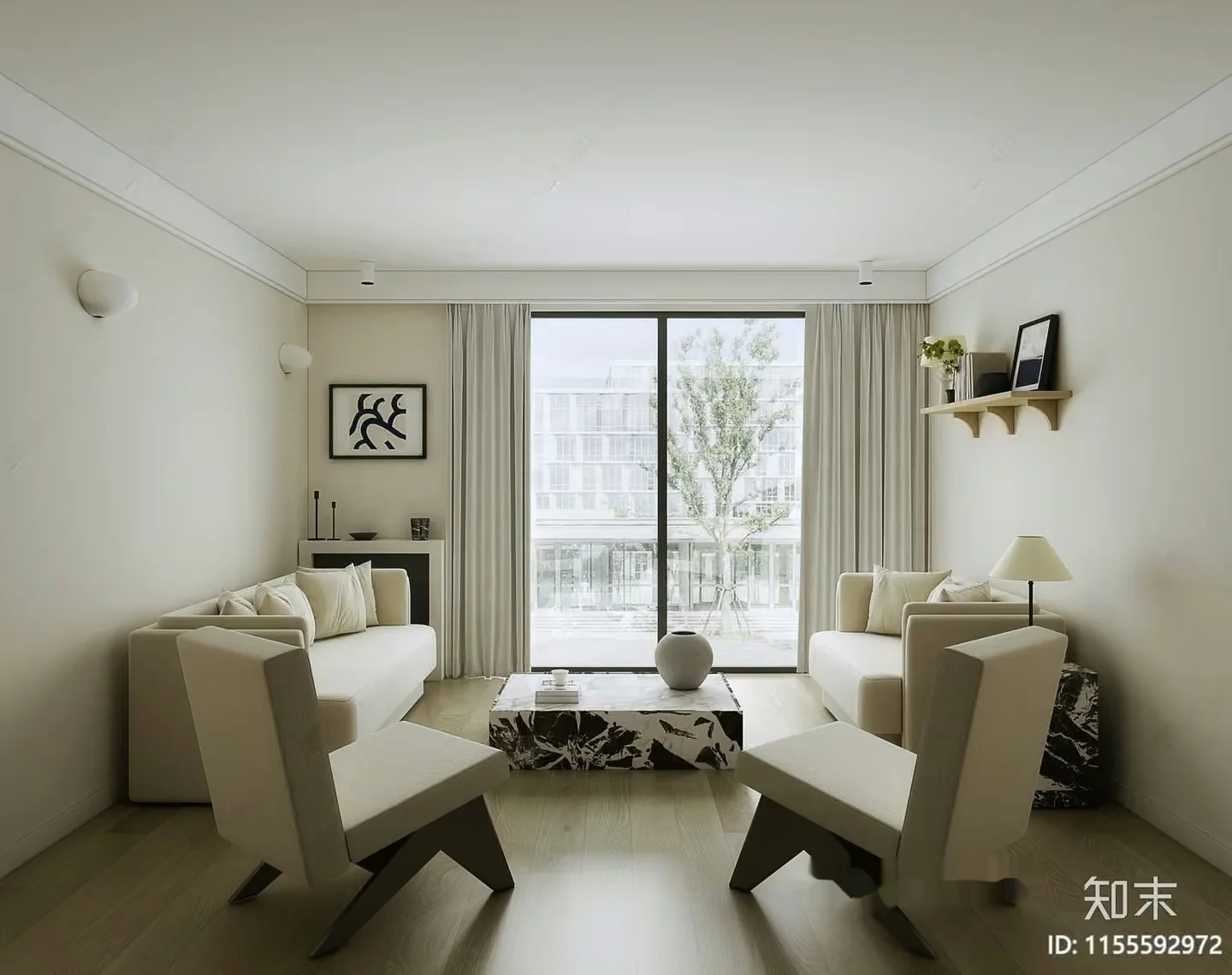 Modern Living Room 3D Model – 986 – VRAY Render