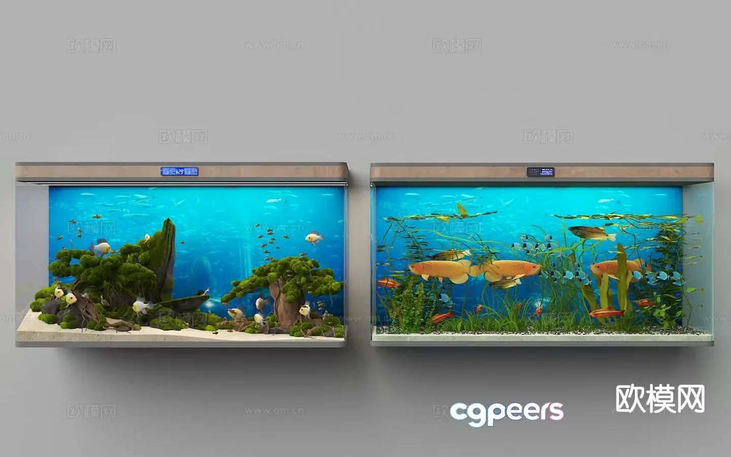 Modern fish tank aquarium 3d model