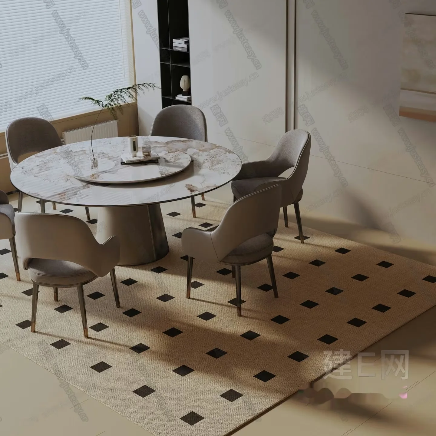 Modern Dining Room 3D Model – 3757 – VRAY Render