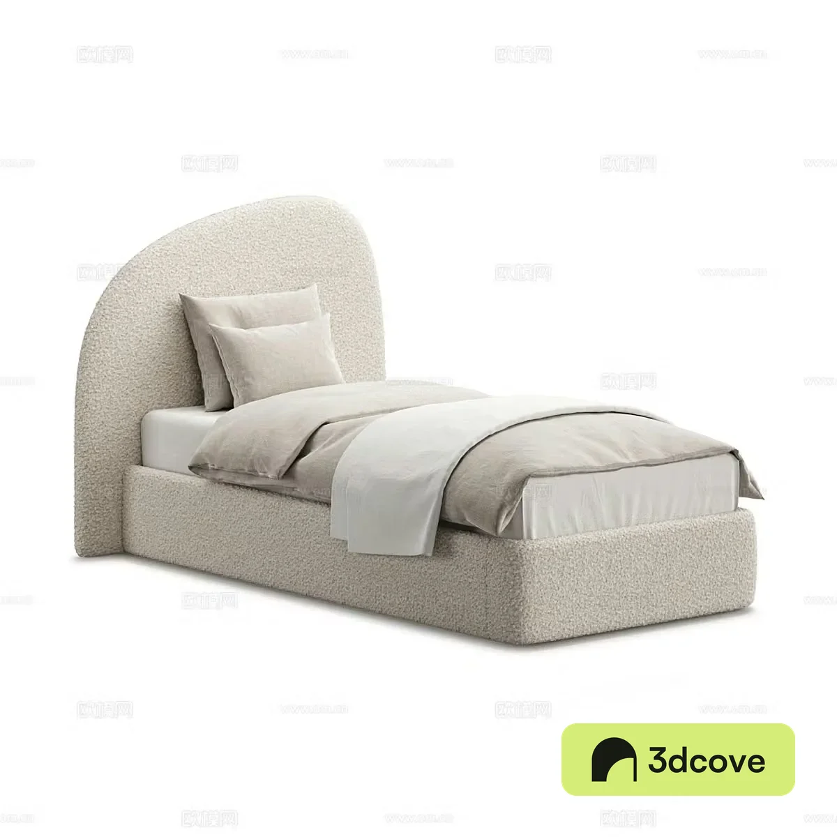 Modern simple single bed Simple bed Bedroom bed Pillow