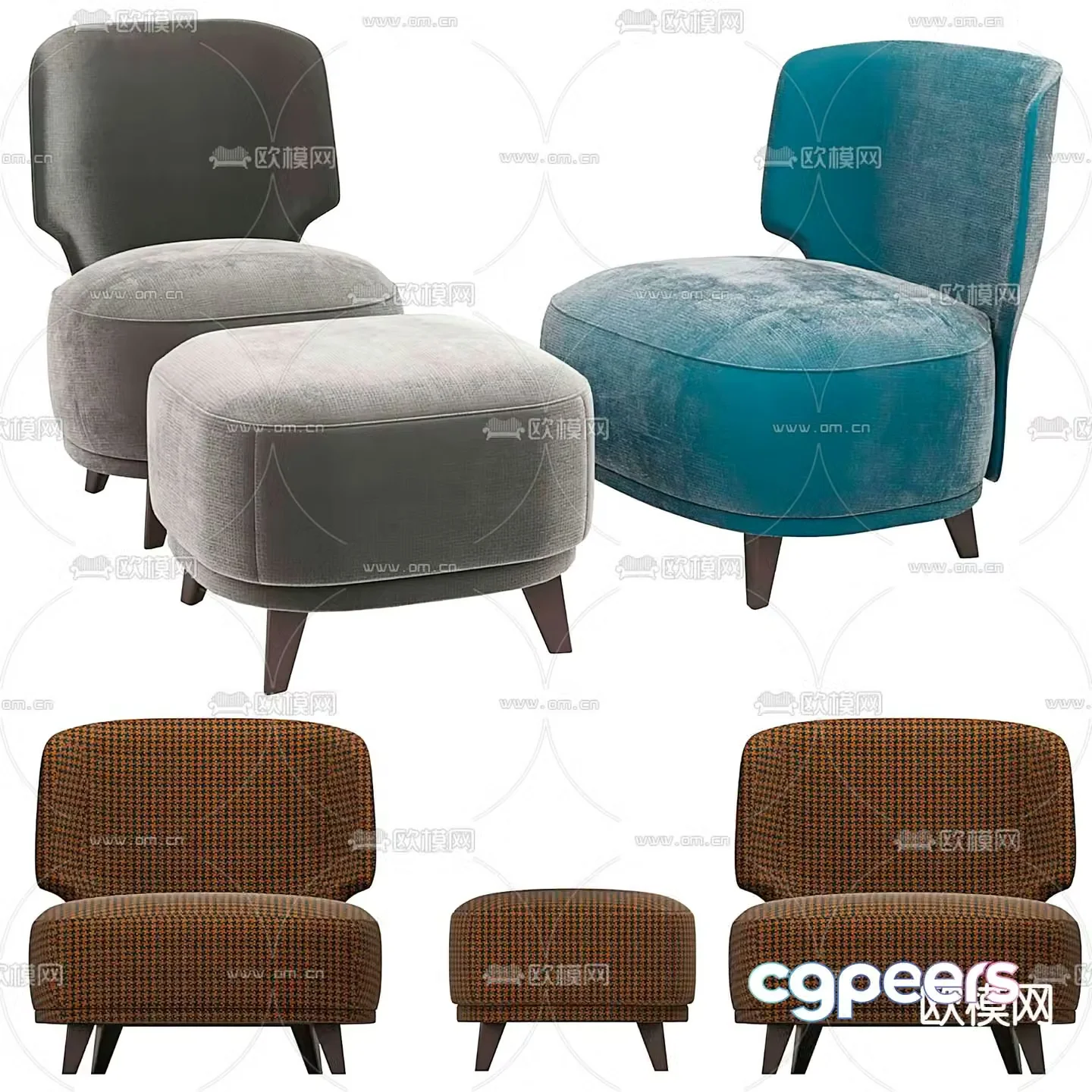 Single sofa leisure sofa 3d model