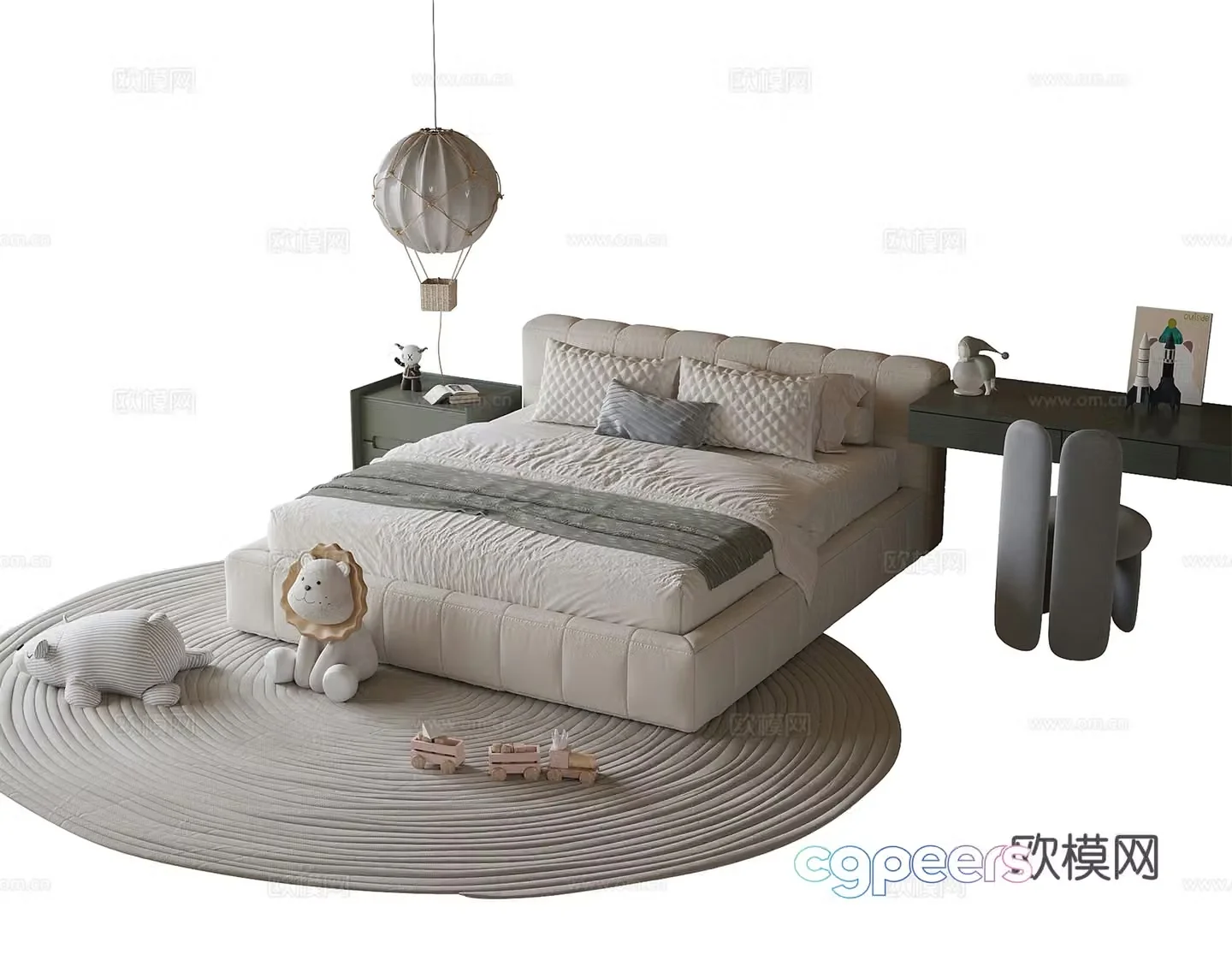 Modern children’s bed 3d model