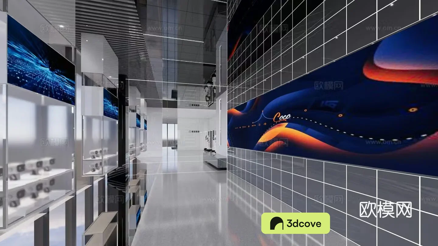 Modern tech exhibition hall