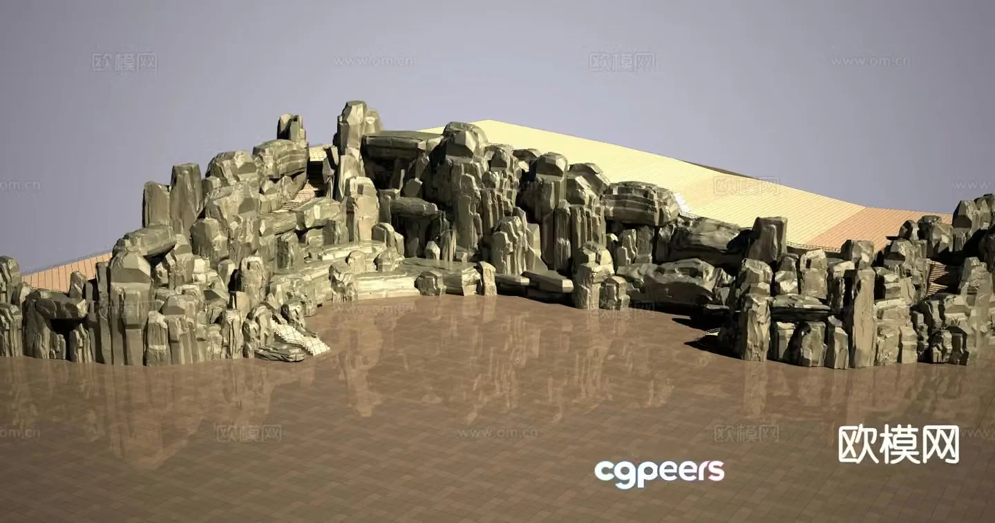 Rockery plastic stone 3D model