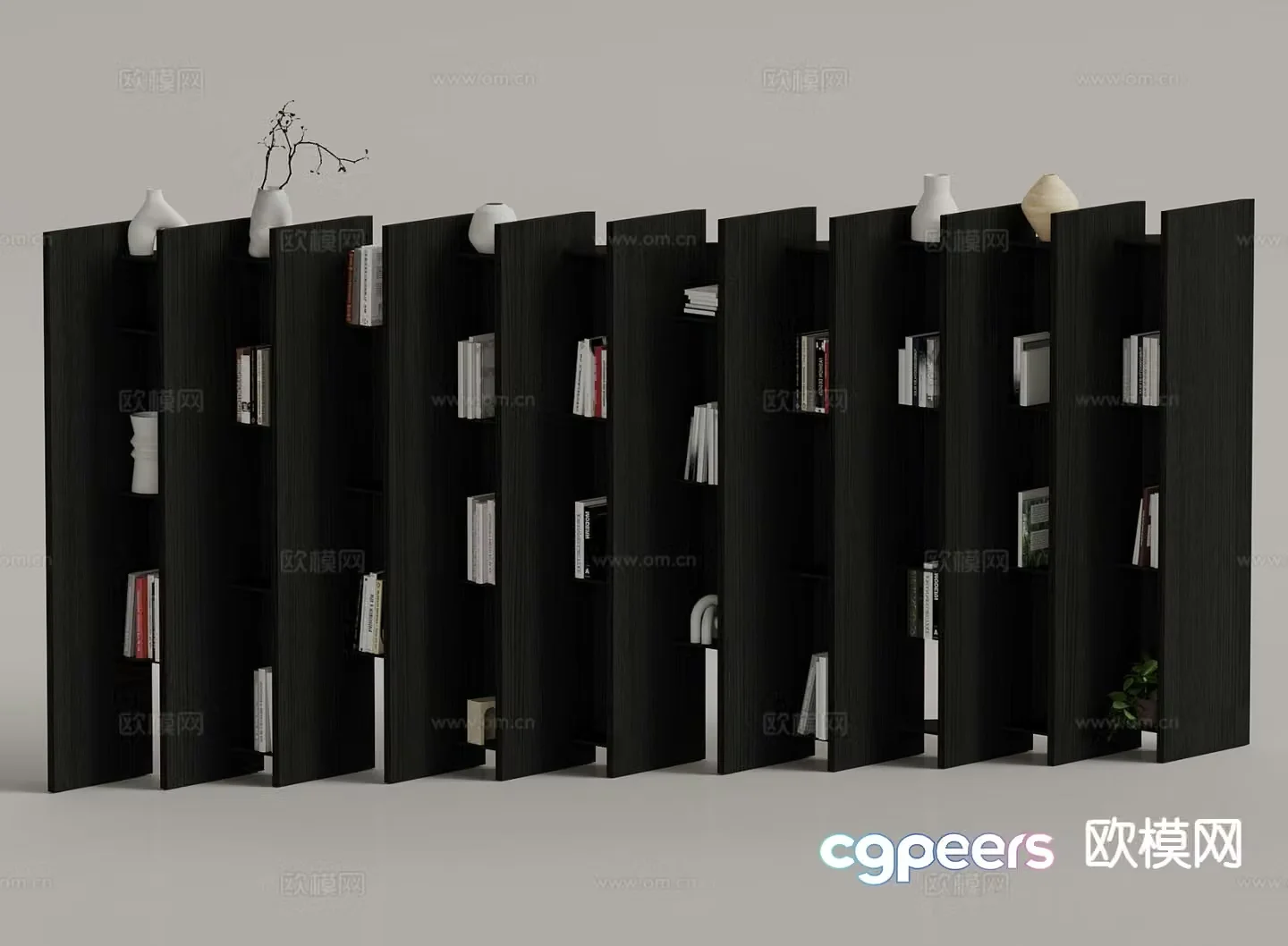 Modern bookshelf bookcase 3d model