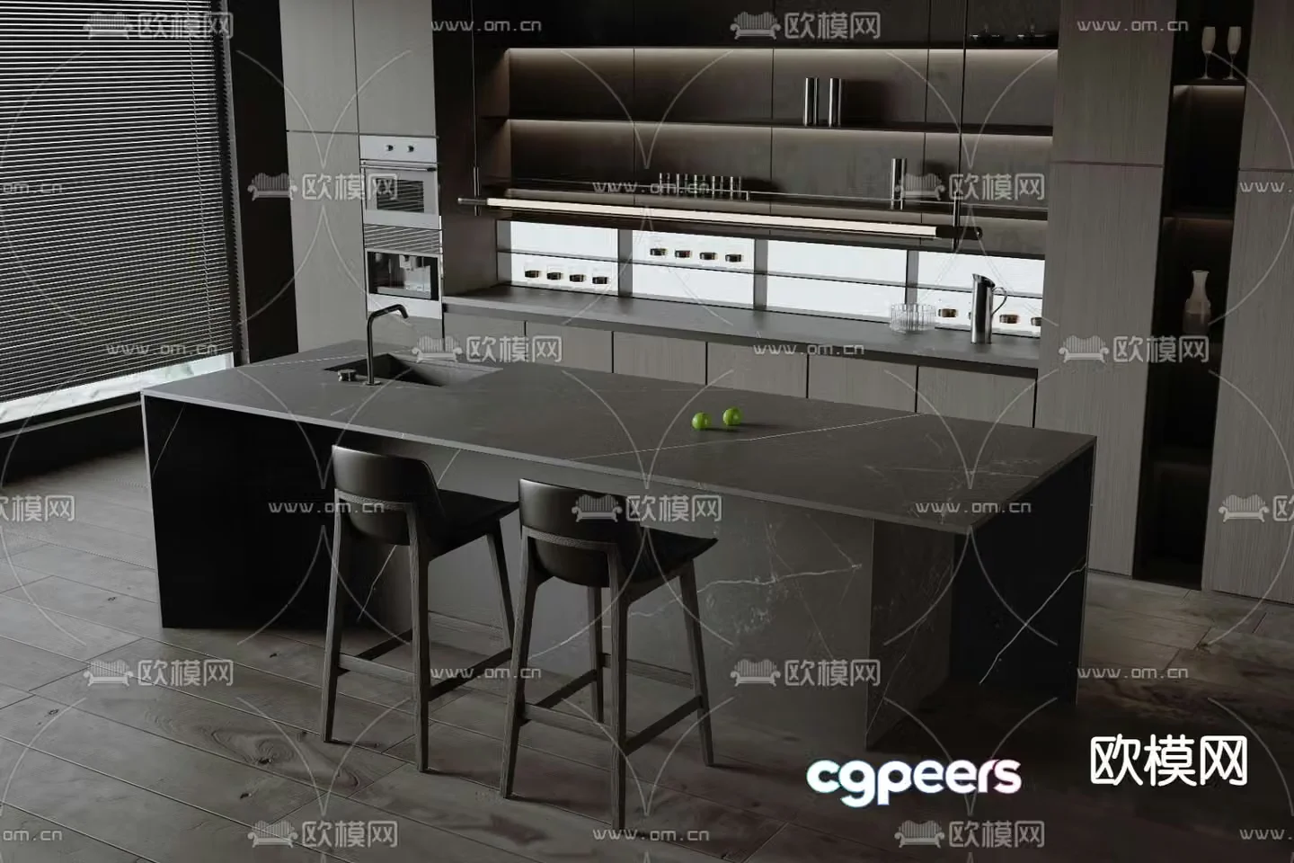 Bar counter island counter 3d model