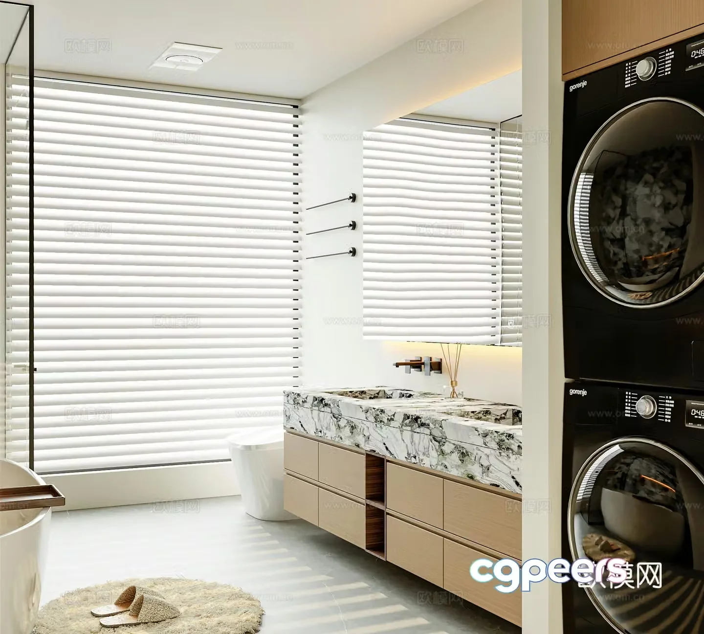 Modern medieval bathroom 3D model