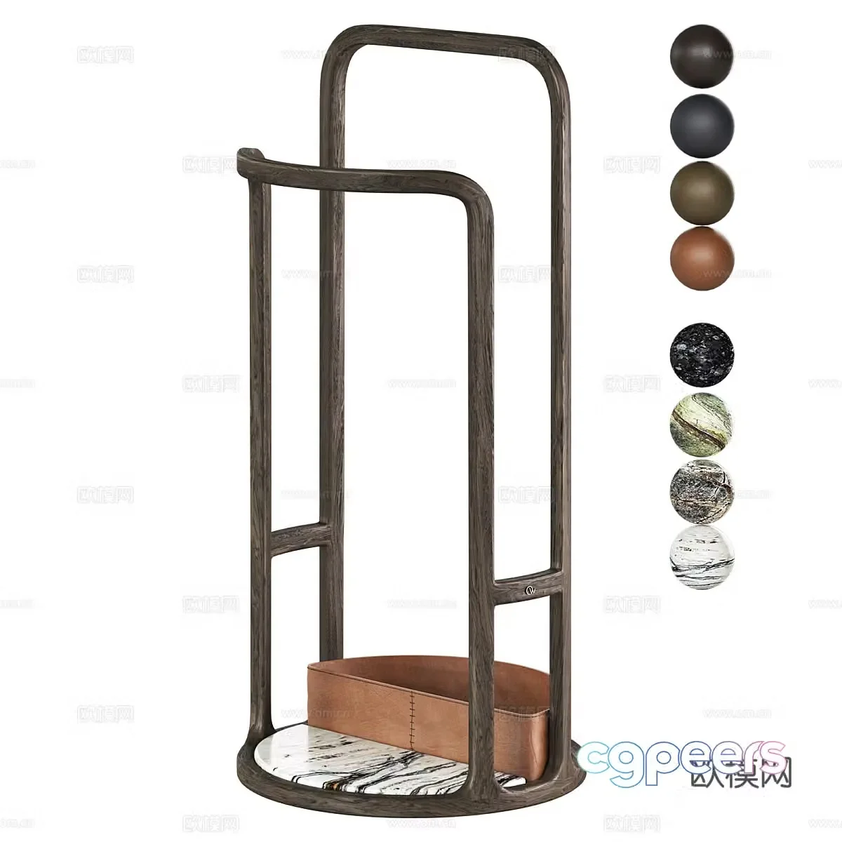 Nordic simple shelf storage shelf decorative clothes hanger 3d model