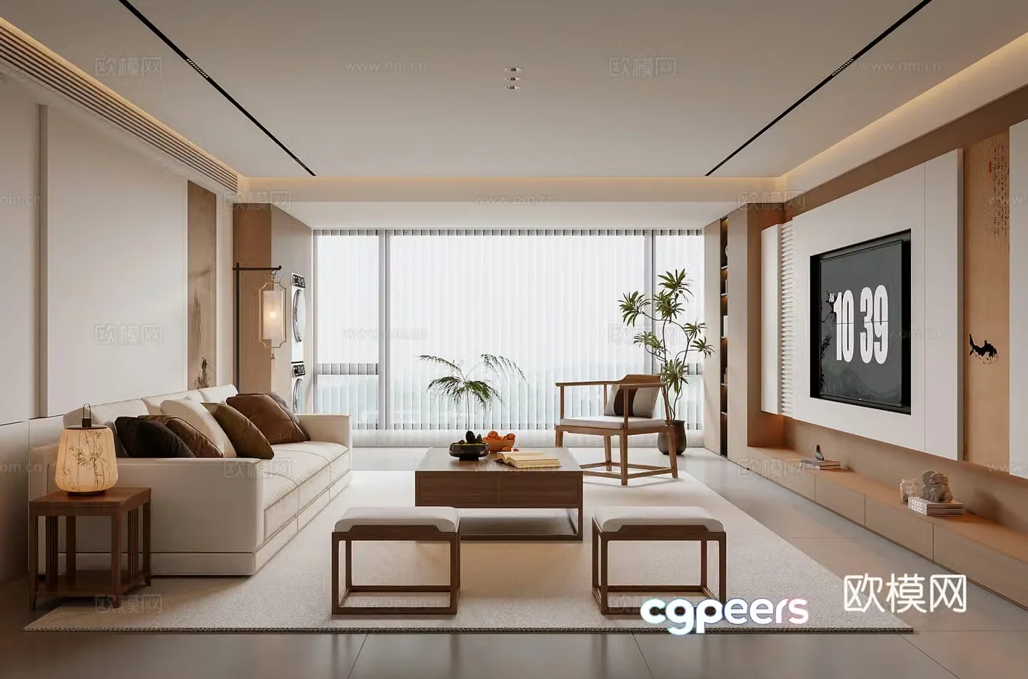 New Chinese Song style living room 3D model