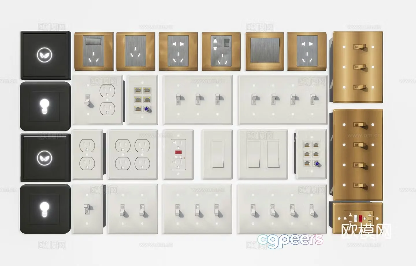 Modern switch socket panel Switch button panel Minimalist switch panel Creative switch panel 3D model