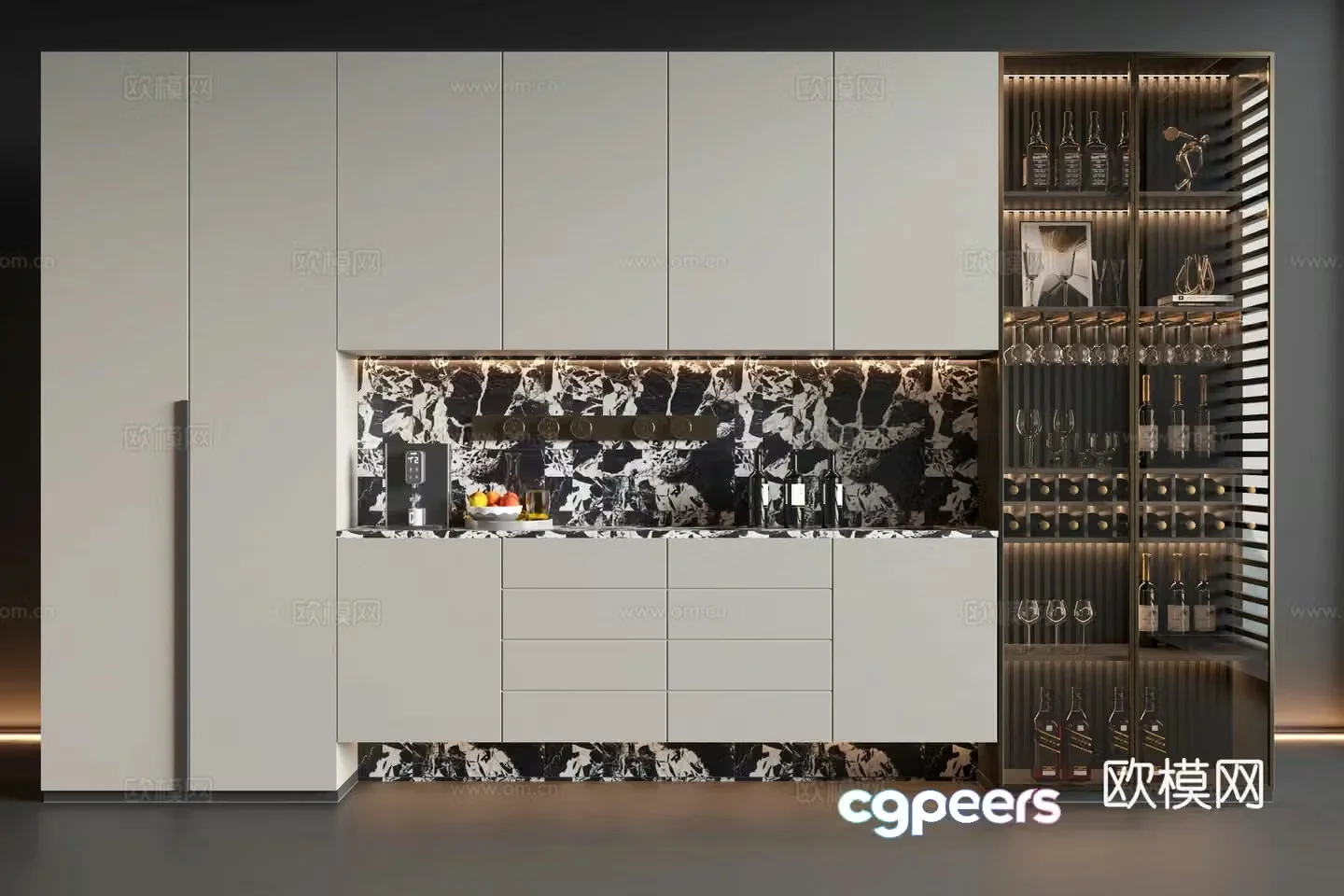 Modern wine cabinet 3d model