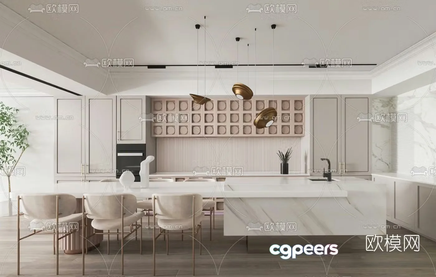Fila Design Modern Dining Room Kitchen 3d Model