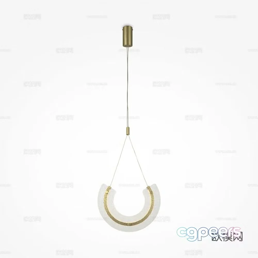 Modern art bedside chandelier 3d model