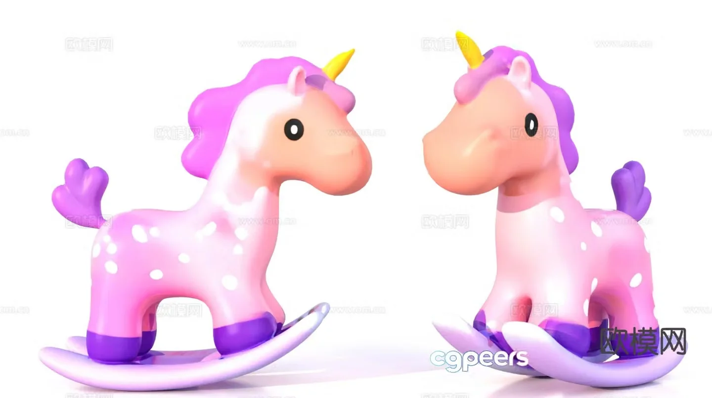 Fantasy pony rocking chair 3d model