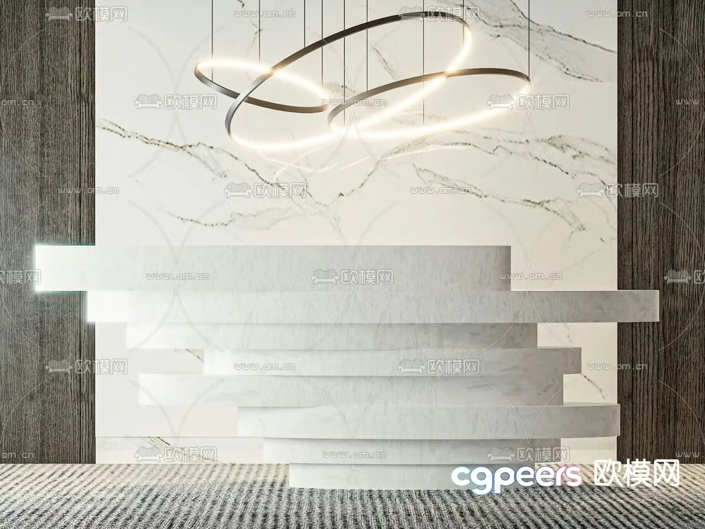 Reception desk consultation front desk 3d model