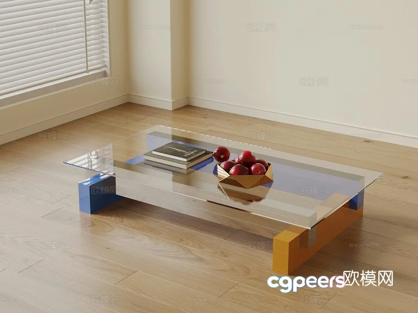 Modern dopamine coffee table Square coffee table 3D model