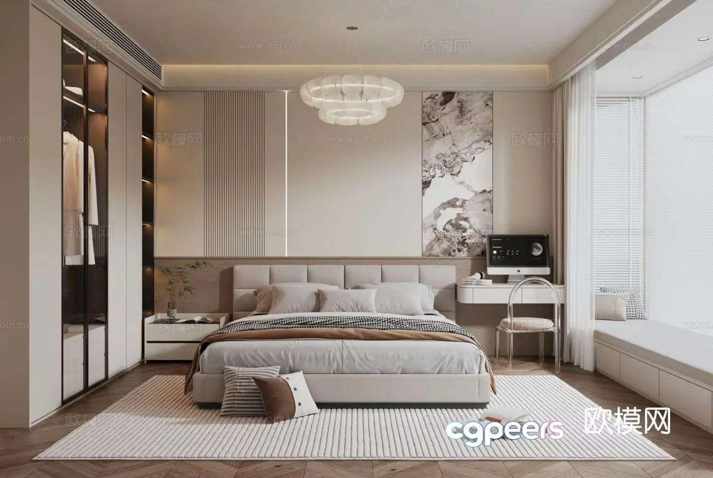 Modern bedroom master bedroom 3d model
