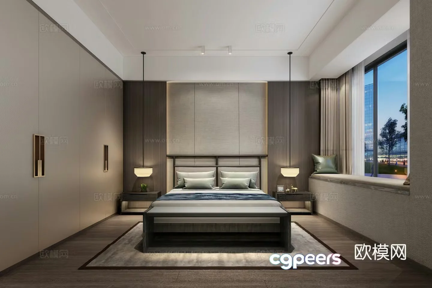 New Chinese bedroom 3D model