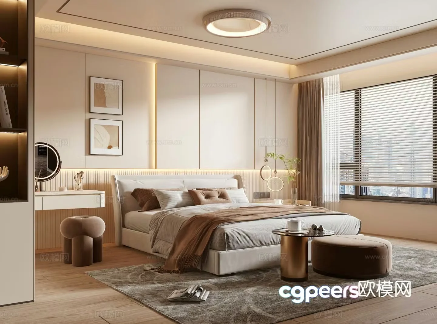 Cream style bedroom master bedroom 3d model