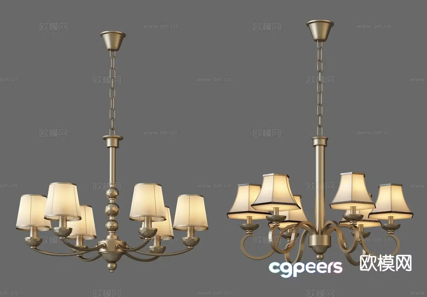 Simple European chandelier art chandelier 3d model