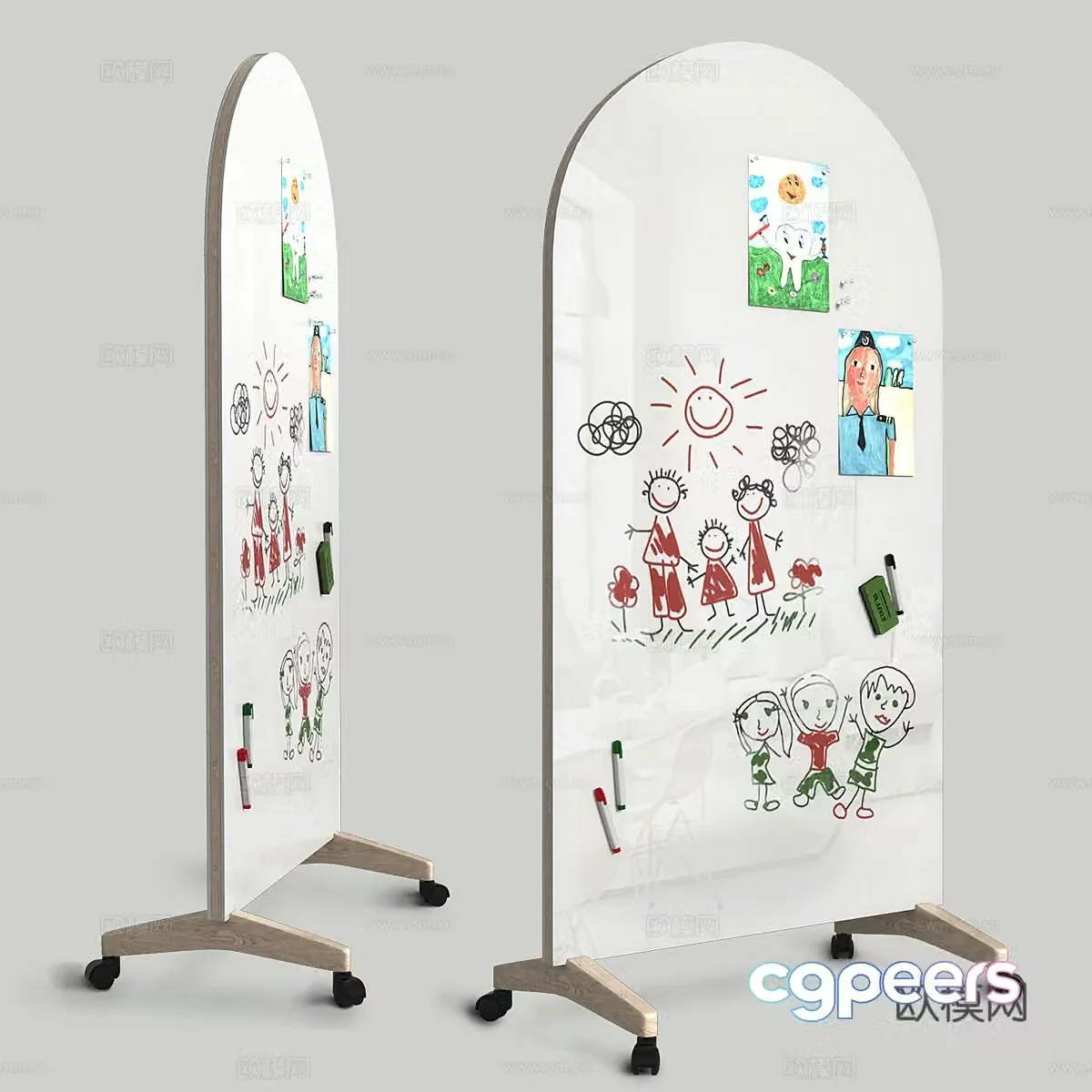 Moving magnetic marking board 3D model