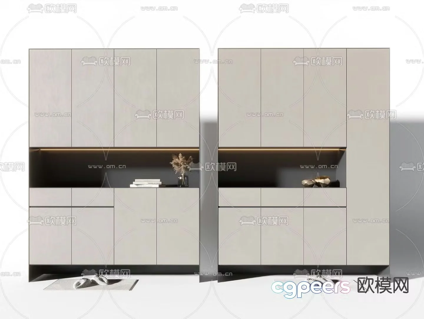 3D model of the entrance shoe cabinet