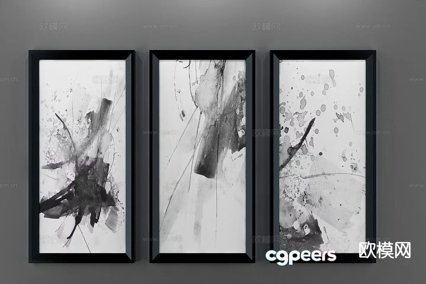 Modern abstract painting art painting 3d model