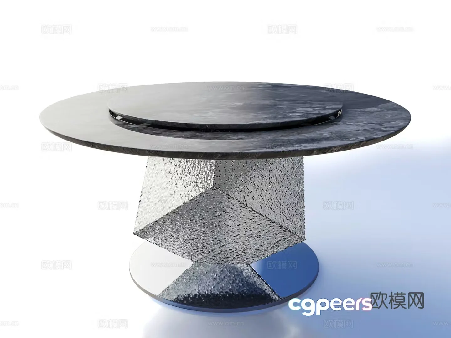 Modern dining table round table 3d model