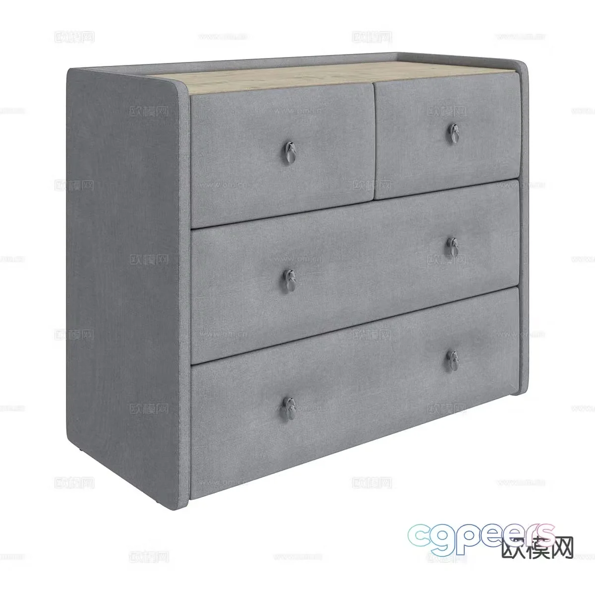 Nordic chest of drawers side cabinet 3d model