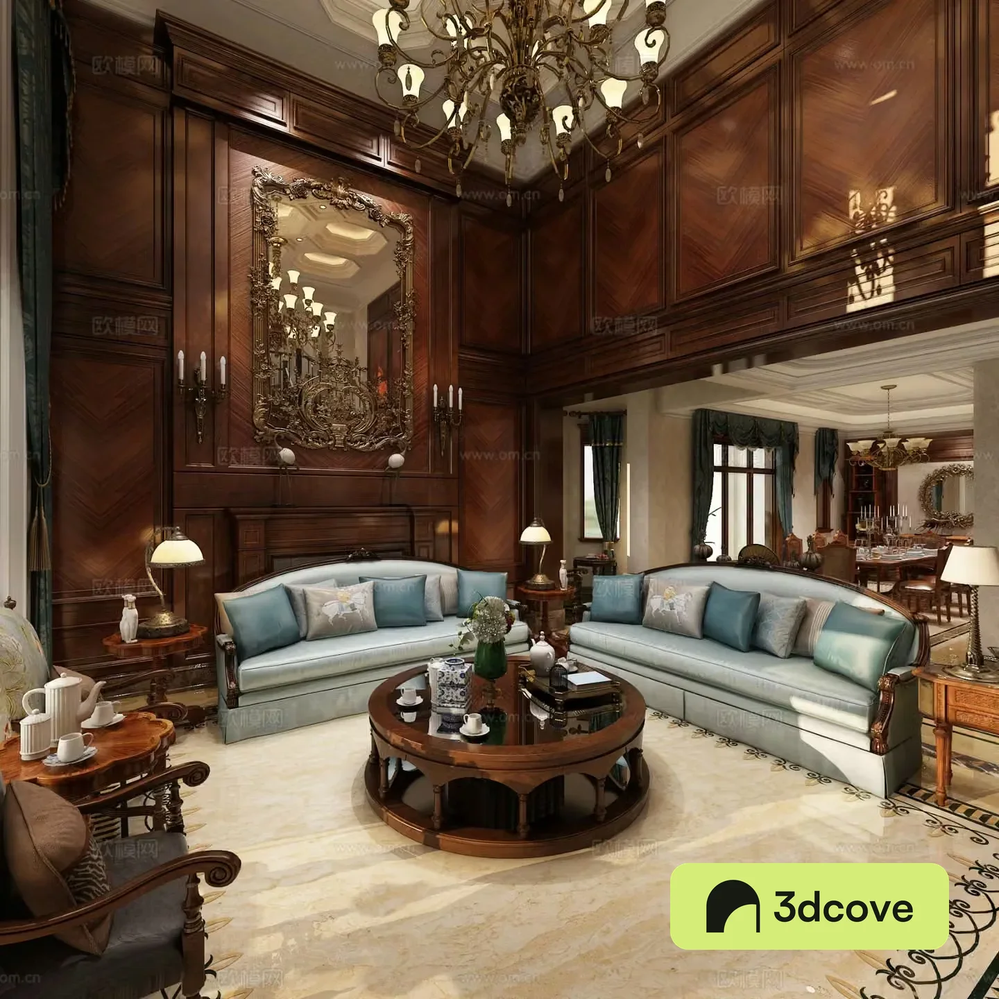 Villa living room villa hollow