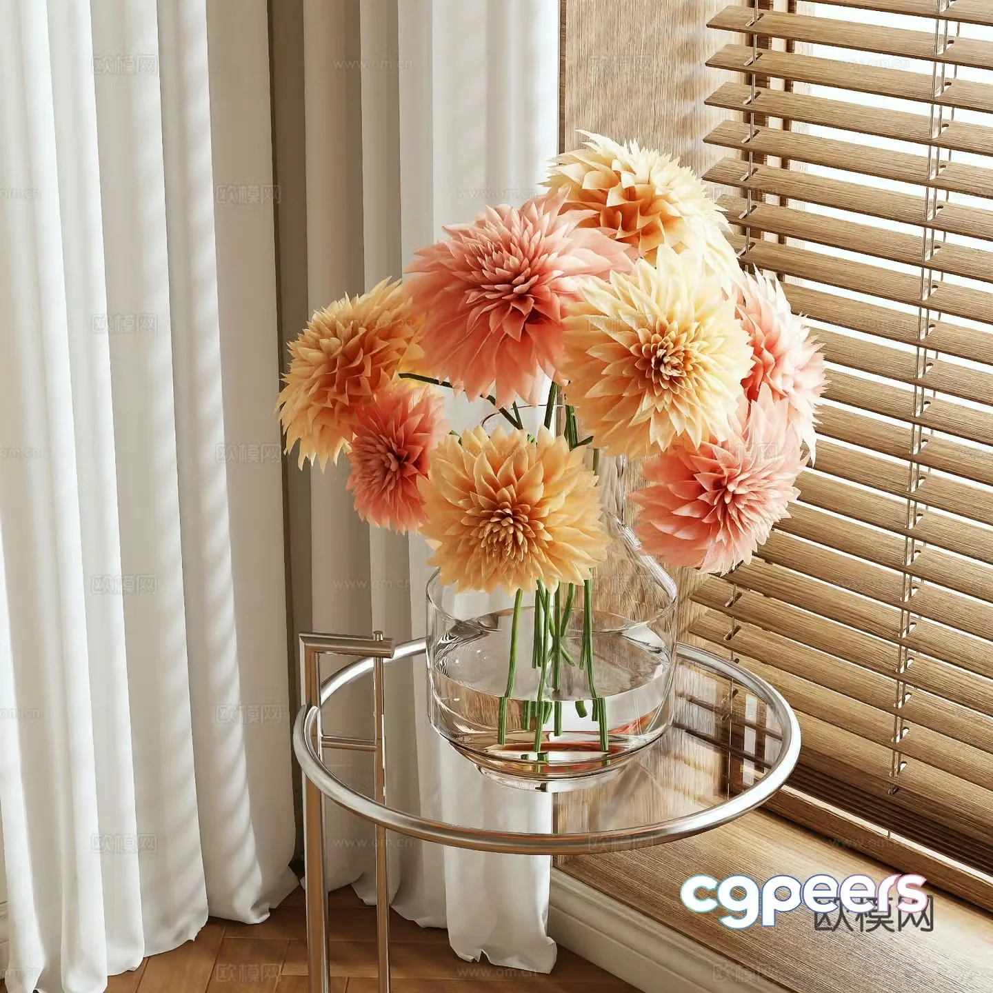 vase floral arrangement flowers flower arrangement 3d model