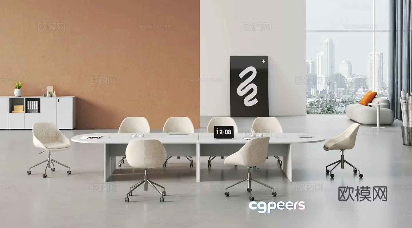 Modern office meeting combination 3d model
