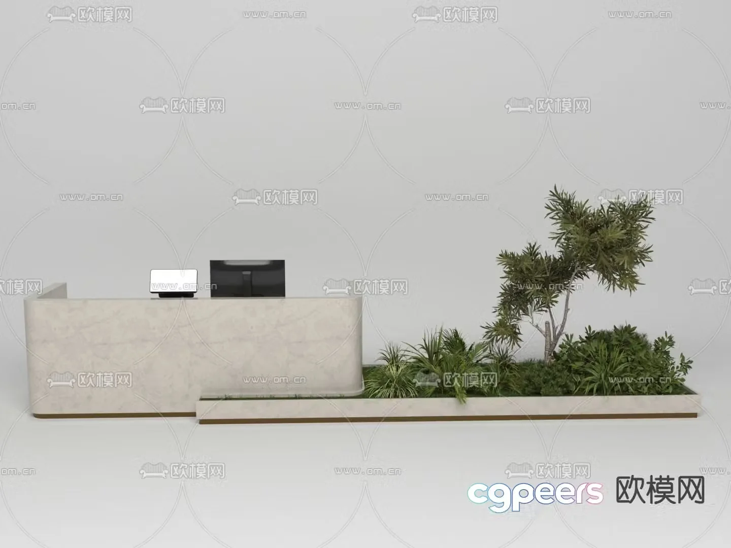 Front desk service desk reception desk 3d model