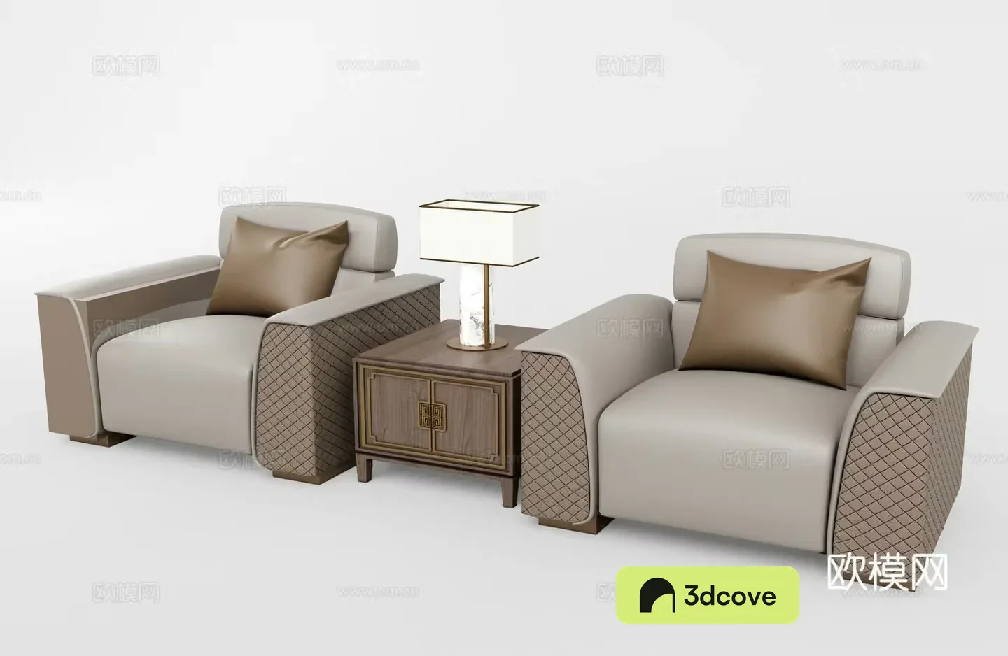 Modern leather single sofa with side