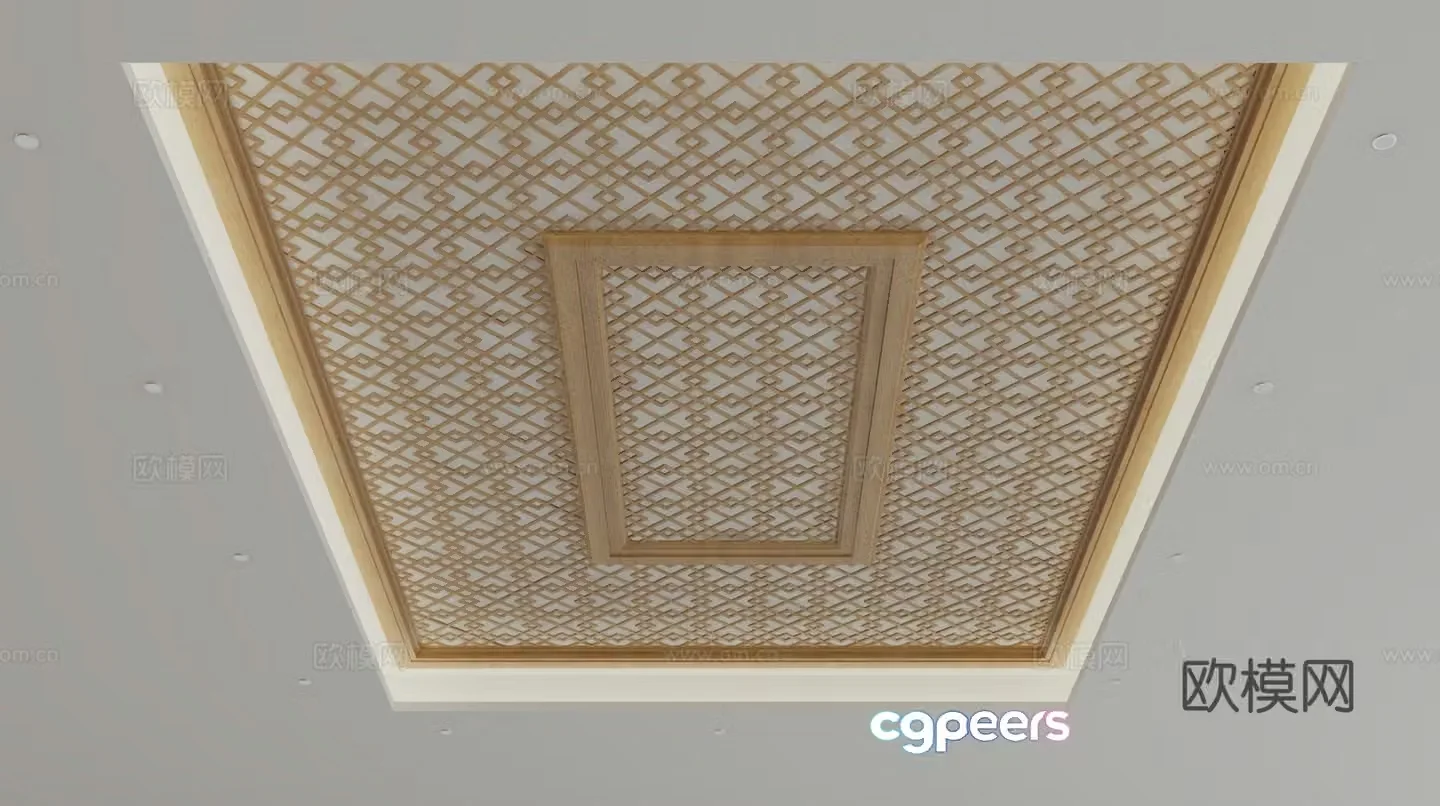New Chinese style ceiling 3D model