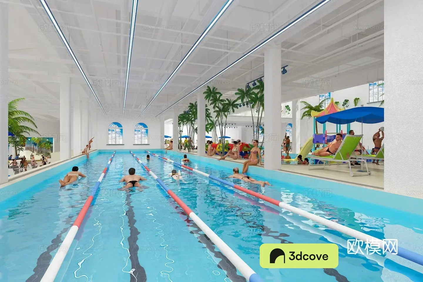 Modern indoor swimming pool