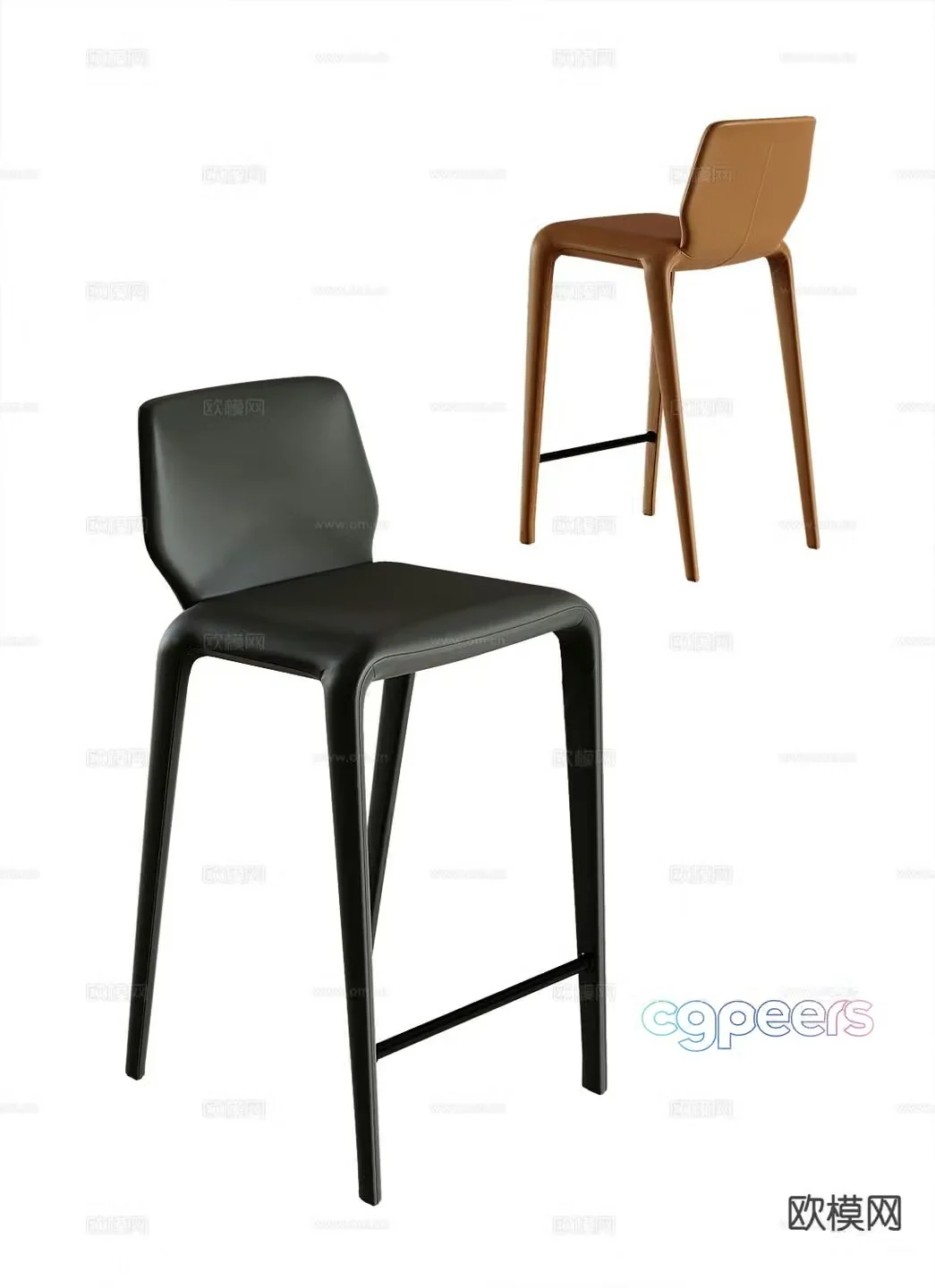 Modern bar stool bar stool high stool 3d model