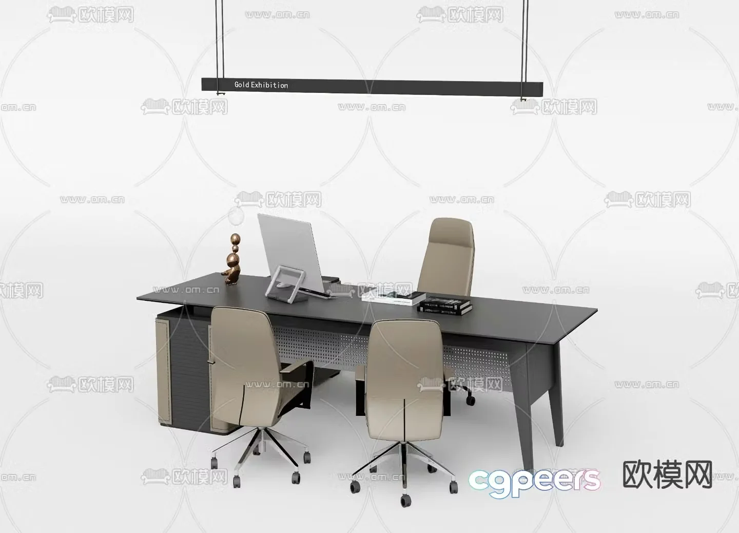 Desk table boss table 3d model