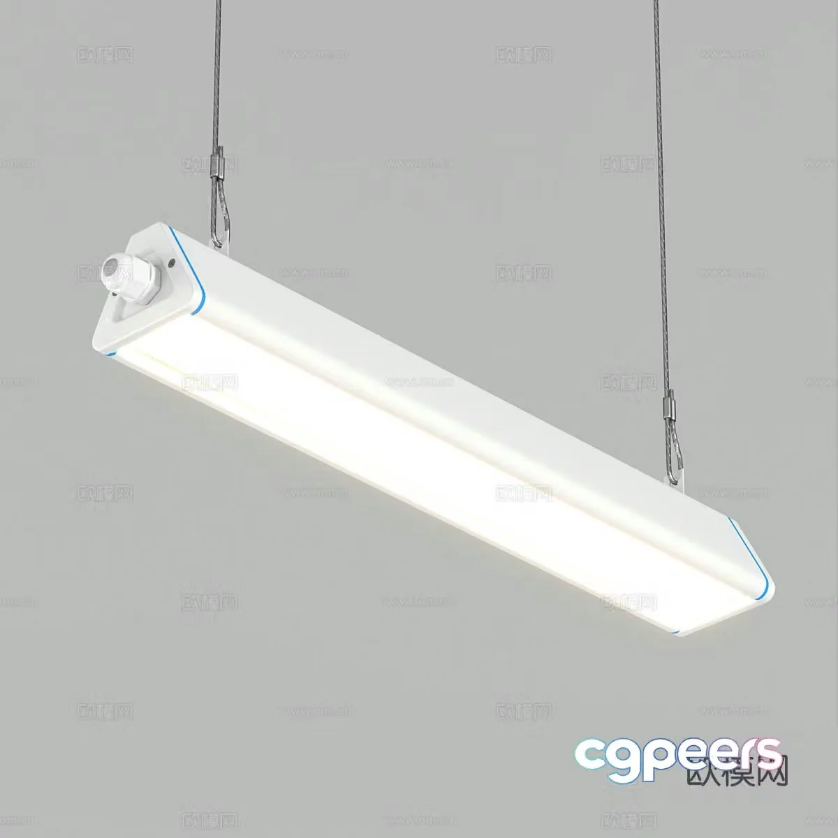 Office chandelier long chandelier 3d model
