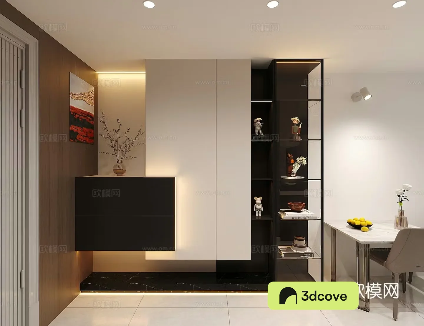 Modern medieval style entrance cabinet