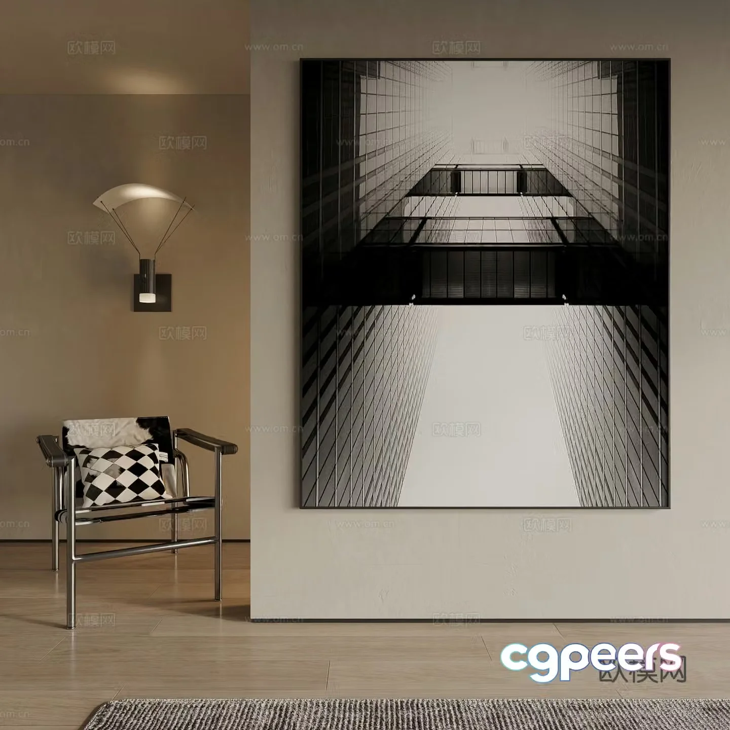 Modern decorative painting 3d model